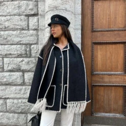 Veste Courte Vintage Avec écharpe Pour Femme -Vintage Soldes 0 233e75