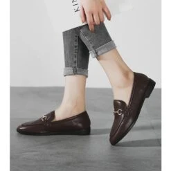 Mocassins à Bout Rond Pour Femme -Vintage Soldes 0 765a64