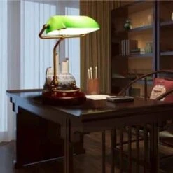 Lampe De Bureau Verte Vintage En Bois De Bouleau -Vintage Soldes 1955 fd603c