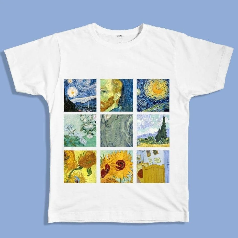 T-Shirt Vintage Blanc Van Gogh Des Années 90s 5 T-Shirt Vintage Blanc Van Gogh Des Années 90s – Image 5