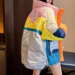 Doudoune Vintage En Coton De Haute Qualité à Fermeture éclair -Vintage Soldes 70397 70336b