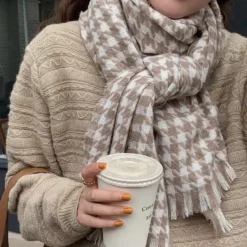 Écharpe Femme Vintage à Motifs Beiges