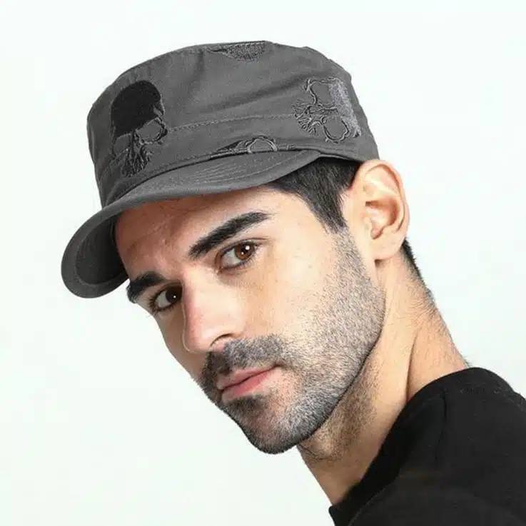 Casquette Militaire Vintage Brodée De Haute Qualité Pour Hommes 4 Casquette Militaire Vintage Brodée De Haute Qualité Pour Hommes – Image 4