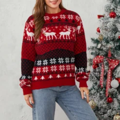 Pull De Noël Pour Femme à Motifs Rennes 6 Pull De Noël Pour Femme à Motifs Rennes -Vintage Soldes 86408 dpk4hz