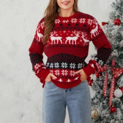 Pull De Noël Pour Femme à Motifs Rennes