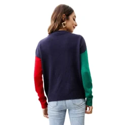 Pull De Noël Vintage Imprimé Coloré En Tricot -Vintage Soldes 86481 dfvuuv