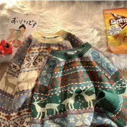 Pull De Noël Vintage Col Rond à Motifs 9 Pull De Noël Vintage Col Rond à Motifs -Vintage Soldes 86550 i09sli