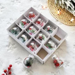 Ensemble De 12 Boules De Noël Décoratives 7 Ensemble De 12 Boules De Noël Décoratives -Vintage Soldes 86968 ef4fbu