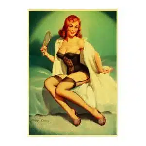 Affiche Pin-up Vintage En Papier Kraft « BRUSH MY HAIR » 1 Affiche Pin-up Vintage En Papier Kraft « BRUSH MY HAIR »