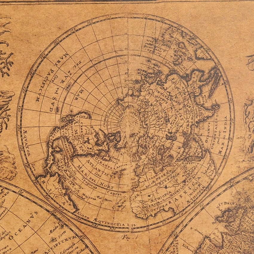Affiche Carte Du Monde Vintage En Papier Kraft 3 Affiche Carte Du Monde Vintage En Papier Kraft – Image 3