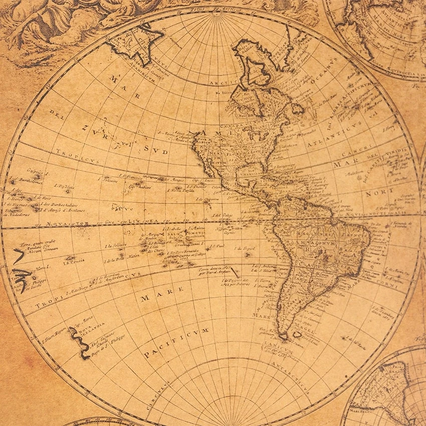 Affiche Carte Du Monde Vintage En Papier Kraft 5 Affiche Carte Du Monde Vintage En Papier Kraft – Image 5