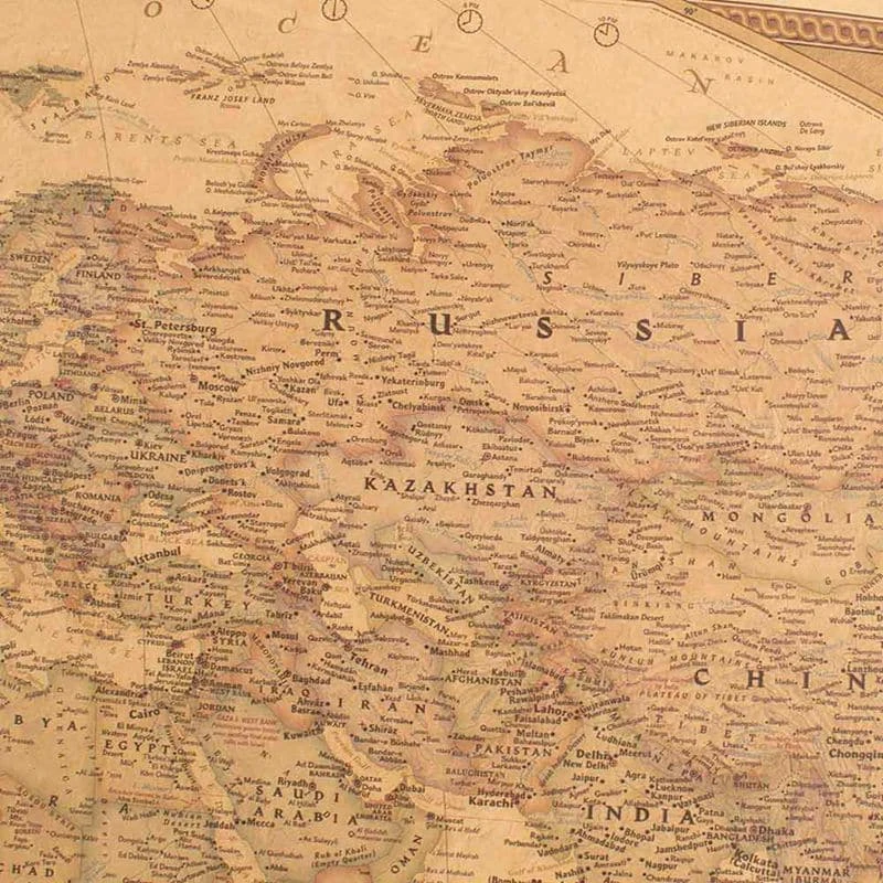 Affiche Murale Carte Du Monde Vintage 5 Affiche Murale Carte Du Monde Vintage – Image 5