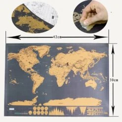Affiche Vintage De La Carte Du Globe à Gratter