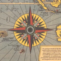 Affiche Vintage En Papier Kraft Map Monde -Vintage Soldes affiche vintage en papier kraft map monde 4