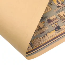 Affiche Vintage En Papier Kraft Map Monde -Vintage Soldes affiche vintage en papier kraft map monde 5