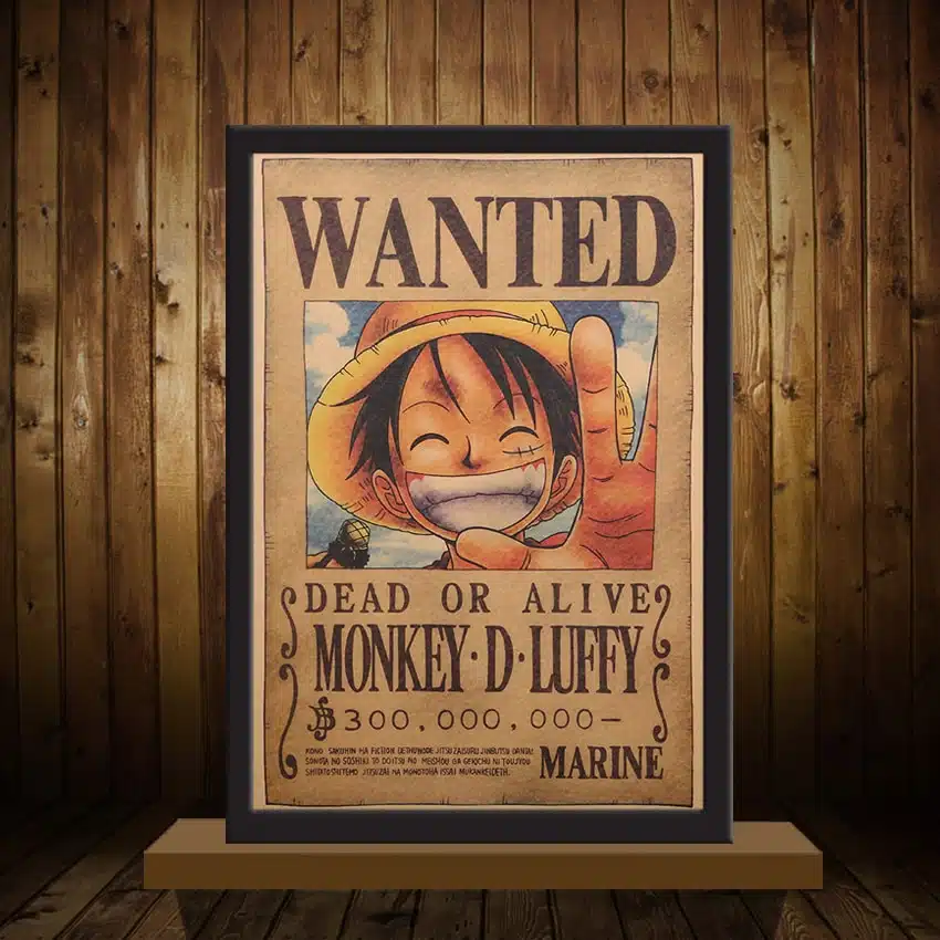 Affiche Vintage En Papier « WANTED » Dessin Animé One Piece 2 Affiche Vintage En Papier « WANTED » Dessin Animé One Piece – Image 2