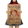 Affiche Vintage En Papier « WANTED » Dessin Animé One Piece