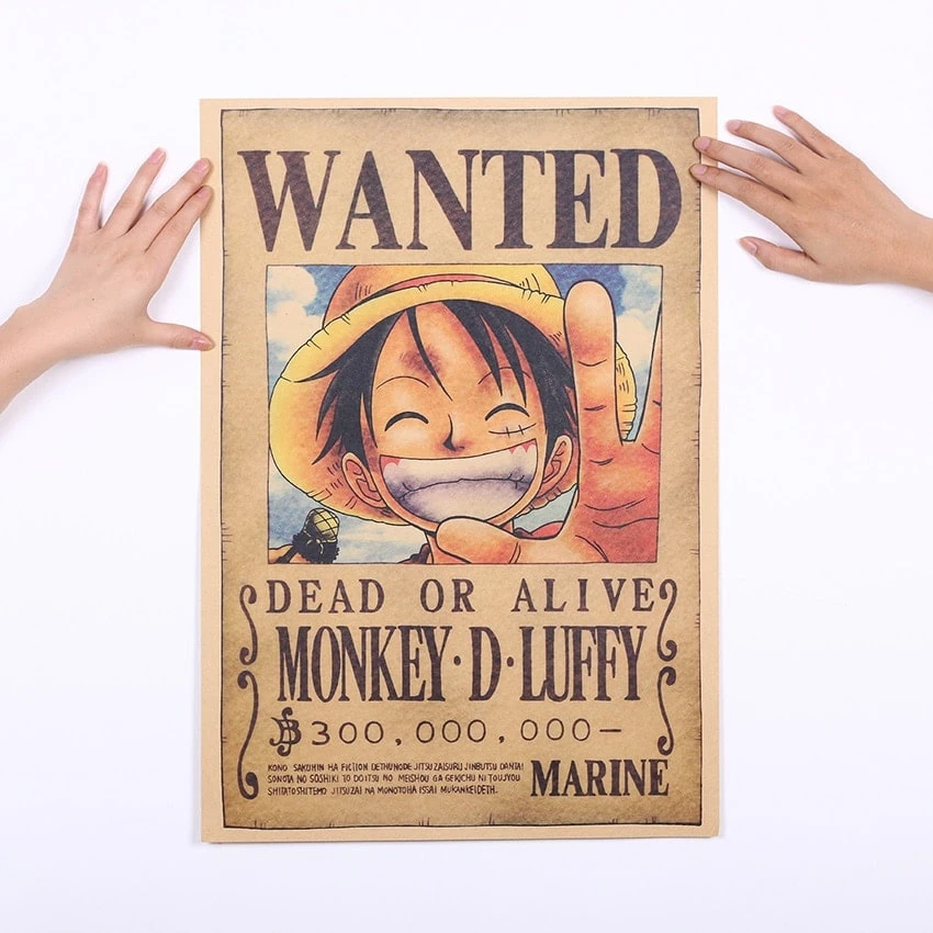 Affiche Vintage En Papier « WANTED » Dessin Animé One Piece 3 Affiche Vintage En Papier « WANTED » Dessin Animé One Piece – Image 3