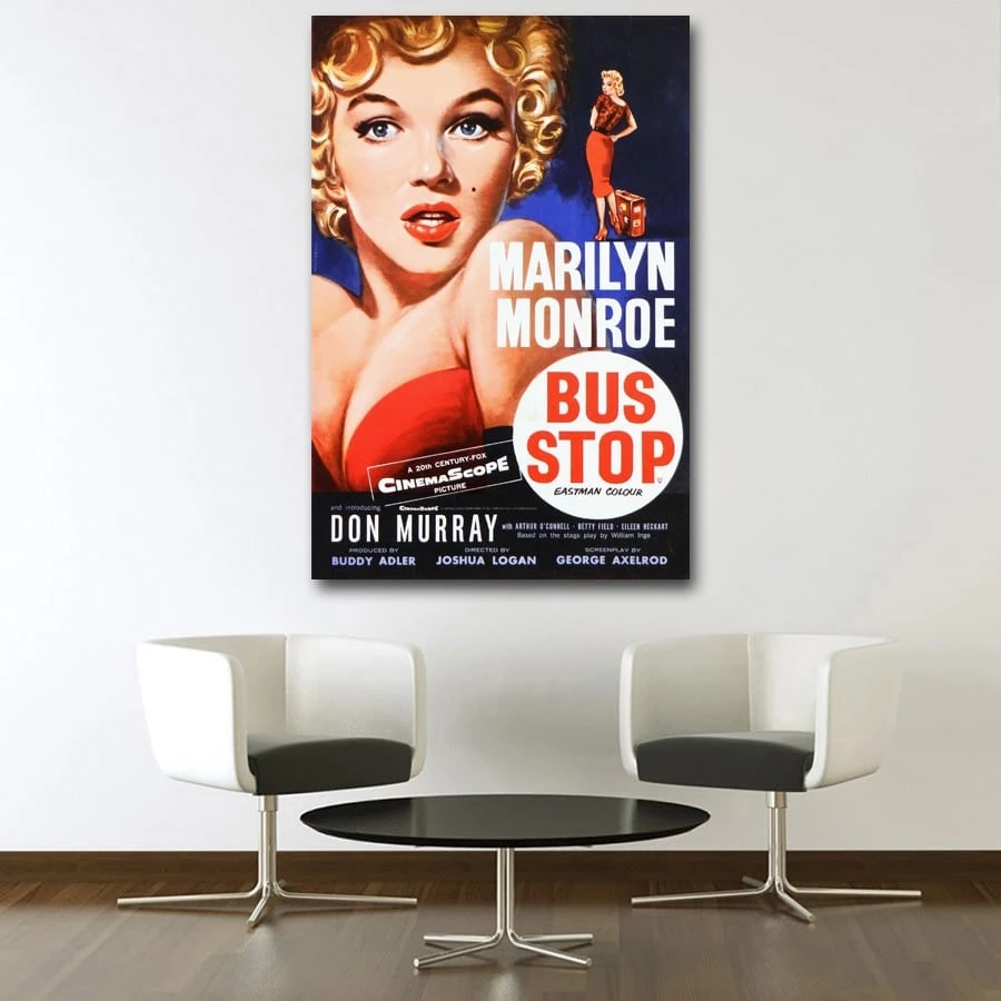 Affiche Vintage En Toile Film Marilyn Monroe « BUS STOP » 2 Affiche Vintage En Toile Film Marilyn Monroe « BUS STOP » – Image 2
