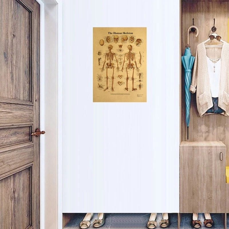 Affiche Vintage Papier Kraft Squelette Humain 2 Affiche Vintage Papier Kraft Squelette Humain – Image 2