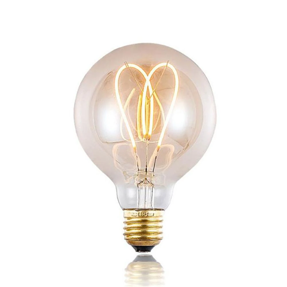 Ampoule Vintage Filament En Forme De Cœur Style Romantique 1 Ampoule Vintage Filament En Forme De Cœur Style Romantique