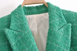 Blazer Vintage à Double Boutonnage Texturé Pour Femme 8 Blazer Vintage à Double Boutonnage Texturé Pour Femme -Vintage Soldes blazer vintage a double boutonnage texture pour femme 4