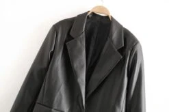 Blazer Vintage Faux Cuir à Manche Longue Pour Femme 8 Blazer Vintage Faux Cuir à Manche Longue Pour Femme -Vintage Soldes blazer vintage faux cuir a manche longue pour femme 3