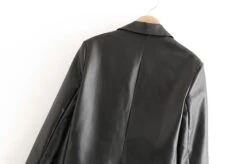 Blazer Vintage Faux Cuir à Manche Longue Pour Femme 7 Blazer Vintage Faux Cuir à Manche Longue Pour Femme -Vintage Soldes blazer vintage faux cuir a manche longue pour femme 5