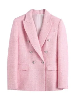 Blazer Vintage Rose Chic Pour Femme