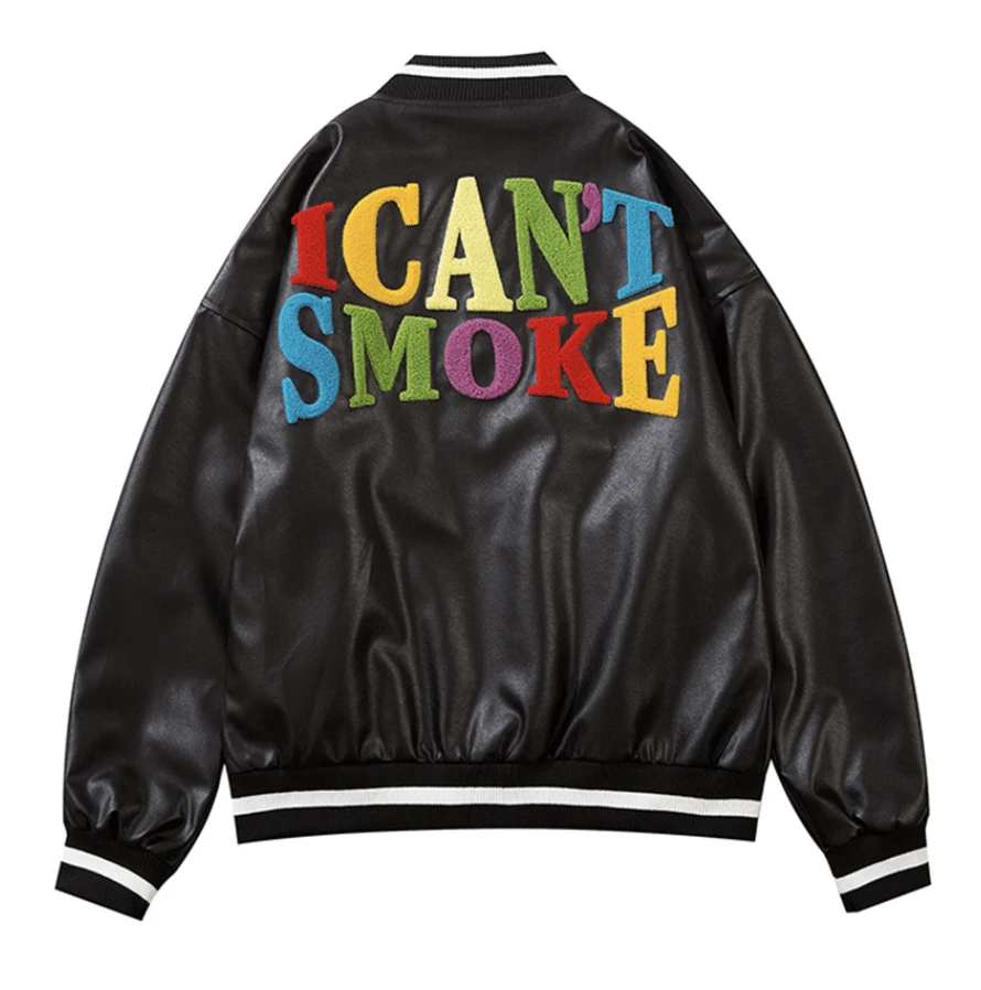 Blouson Bomber Vintage En Simili Cuir I CAN’T SMOKE 3 Blouson Bomber Vintage En Simili Cuir I CAN’T SMOKE – Image 3