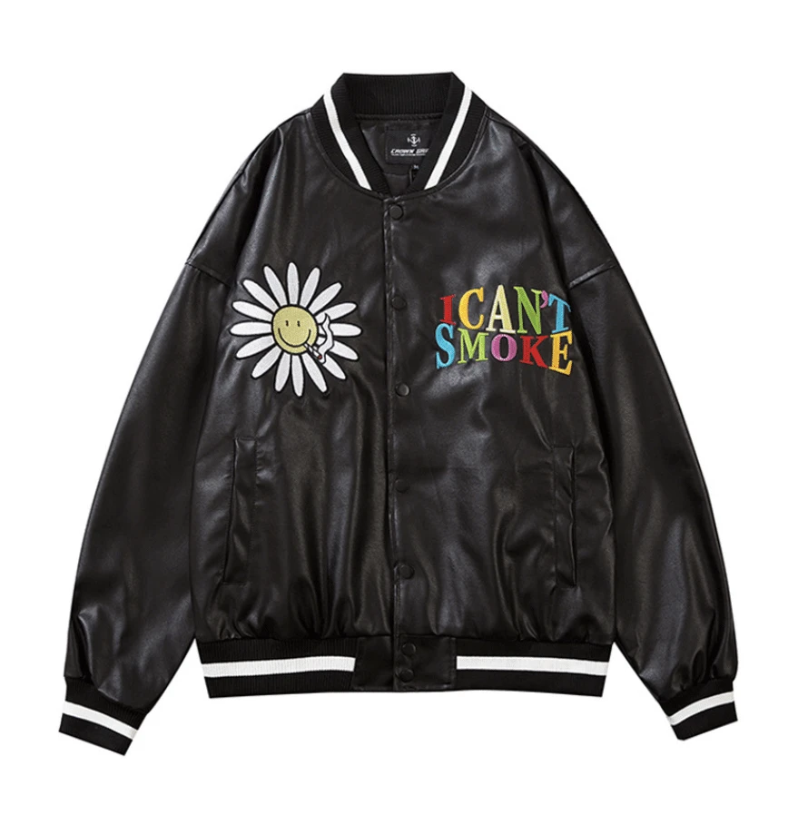 Blouson Bomber Vintage En Simili Cuir I CAN’T SMOKE 2 Blouson Bomber Vintage En Simili Cuir I CAN’T SMOKE – Image 2