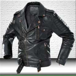 Blouson De Moto En Simili Cuir