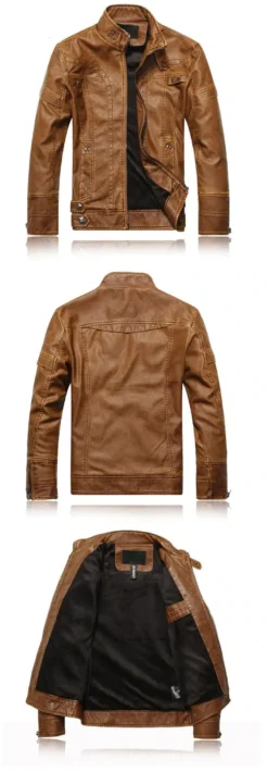 Blouson En Simili Cuir Homme Style Motard -Vintage Soldes blouson en simili cuir homme style motard