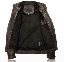 Blouson En Simili Cuir Homme Style Motard -Vintage Soldes blouson homme vintage en simili cuir style motard 4 1