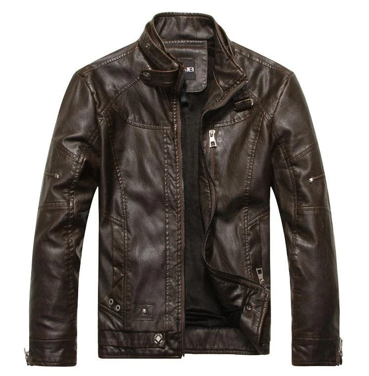 Blouson Homme Vintage En Simili Cuir Style Motard 3 Blouson Homme Vintage En Simili Cuir Style Motard – Image 3