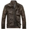 Blouson Vintage En Simili Cuir Style Motard