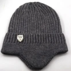 Bonnet Mixte Avec Protection Oreilles Et Logo -Vintage Soldes bonnet mixte avec protection oreilles et logo 4