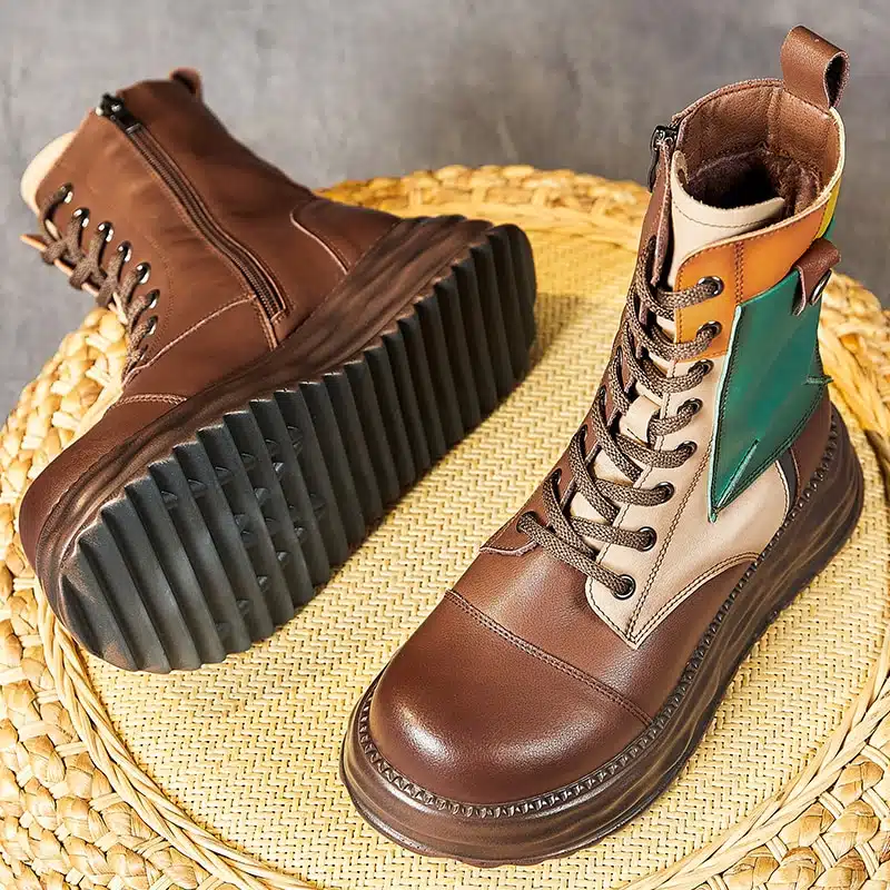 Bottes Vintage Talon Compensé à Lacet 2 Bottes Vintage Talon Compensé à Lacet – Image 2