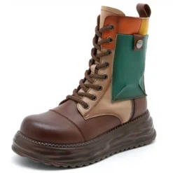 Bottes Vintage Talon Compensé à Lacet