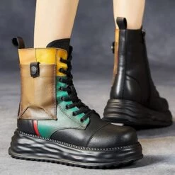 Bottes Vintage Talon Compensé à Lacet 8 Bottes Vintage Talon Compensé à Lacet -Vintage Soldes bottes vintage talon compense a lacet 4