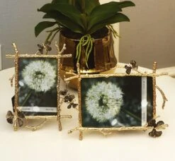 Cadre Photo Vintage En Métal Doré -Vintage Soldes cadre photo vintage en metal dore 3