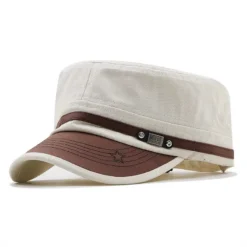Casquette Militaire Rétro En Coton Délavé Pour Homme Et Femme -Vintage Soldes casquette militaire retro en coton delave pour homme et femme 4