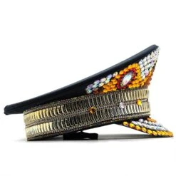 Casquette Vintage Style Kepi En Strass Pour Femme Orange -Vintage Soldes casquette vintage style kepi en strass pour femme jaune 12