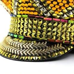 Casquette Vintage Style Kepi En Strass Pour Femme Jaune -Vintage Soldes casquette vintage style kepi en strass pour femme jaune 18