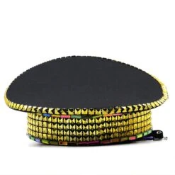 Casquette Vintage Style Kepi En Strass Pour Femme Jaune -Vintage Soldes casquette vintage style kepi en strass pour femme jaune 20