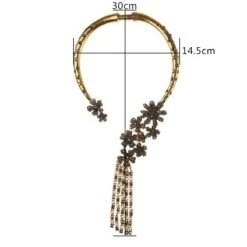 Collier Ethnique Vintage Avec Pendentif Strass Fleur -Vintage Soldes collier ethnique vintage avec pendentif strass fleur 1