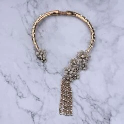 Collier Ethnique Vintage Avec Pendentif Strass Fleur -Vintage Soldes collier ethnique vintage avec pendentif strass fleur 4