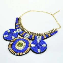 Collier Ethnique Vintage Brodé à La Main -Vintage Soldes collier ethnique vintage brode a la main 1