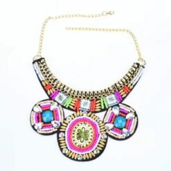 Collier Ethnique Vintage Brodé à La Main