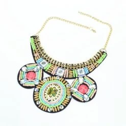 Collier Ethnique Vintage Brodé à La Main -Vintage Soldes collier ethnique vintage brode a la main 3